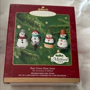 Hallmark Red and Green Holiday Ornaments Snowmen Collection